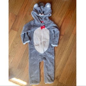 Teddy bear/Reindeer costume, plush 1 piece w/hood